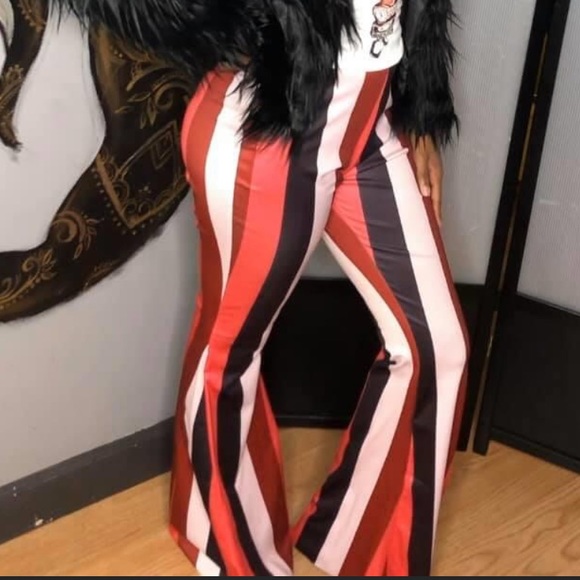 Pants - Striped Flare Pants